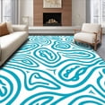 thumbnail image 1 of ODIKA 2'x3' Machine Washable Non-Slip Area Rug, Tidal Ripple U Shaped Bath with Abstract Shell and Wave Accents High Traffic Rug, Blue, 708206, 1 of 7
