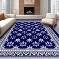 thumbnail image 1 of ODIKA 2'x3' Machine Washable Non-Slip Area Rug, Tile Hexagon Animal Refuge Shelter with Slip Resistant Underpad High Traffic Rug, Blue, 679396, 1 of 5