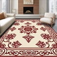 thumbnail image 1 of ODIKA 2'x3' Machine Washable Non-Slip Area Rug, Traditional Damask with Scrollwork Embellishments High Traffic Rug, Ivory, 666179, 1 of 7