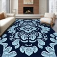 thumbnail image 1 of ODIKA 2'x3' Machine Washable Non-Slip Area Rug, Traditional Rosette with Weathered Finish High Traffic Rug, Blue, 658085, 1 of 7