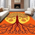 thumbnail image 1 of ODIKA 2'x3' Machine Washable Non-Slip Area Rug, Tree with Growth Symbolism High Traffic Rug with Pad, Orange, 510871, 1 of 8