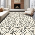 thumbnail image 1 of ODIKA 2'x3' Machine Washable Non-Slip Area Rug, Trellis Lattice with Quatrefoil Junction Points High Traffic Rug with Pad, Black, 462870, 1 of 8