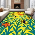 thumbnail image 1 of ODIKA 2'x3' Machine Washable Non-Slip Area Rug, Tropical Fish Schools Swimming Kelp Forest Duo High Traffic Rug, Yellow, 705267, 1 of 7
