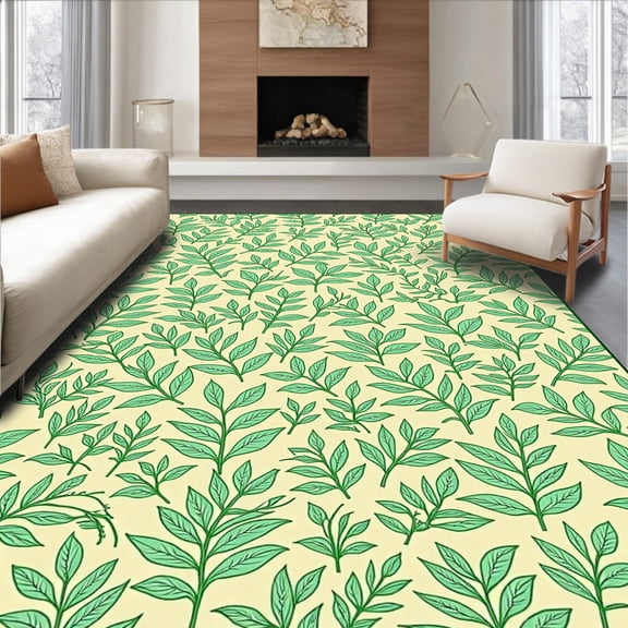 ODIKA 2x3 Machine Washable Non-Slip Area Rug, Tropical Forest Express Transport Playful Animal High Traffic Rug, Green, 682765