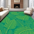 thumbnail image 1 of ODIKA 2'x3' Machine Washable Non-Slip Area Rug, Tropical Palm Frond Fleece Bathroom with Botanical Design High Traffic Rug with Pad, Green, 704945, 1 of 8