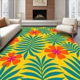 thumbnail image 1 of ODIKA 2'x3' Machine Washable Non-Slip Area Rug, Tropical Palm Fronds Hook Making Kit High Traffic Rug, Yellow, 618816, 1 of 7
