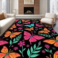 thumbnail image 1 of ODIKA 2'x3' Machine Washable Non-Slip Area Rug, Tropical Swallowtail Floor Covering with Exotic Motifs High Traffic Rug, Pink, 721187, 1 of 7