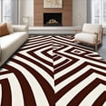 thumbnail image 1 of ODIKA 2'x3' Machine Washable Non-Slip Area Rug, Unique Wave Rhythmic Decorative Aesthetic Display High Traffic Rug with Pad, Brown, 666680, 1 of 8