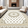 thumbnail image 1 of ODIKA 2'x3' Machine Washable Non-Slip Area Rug, Vasiliki Lattice Medallion Artisan Handwoven Tasseled High Traffic Rug, Beige, 667436, 1 of 7