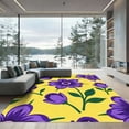 thumbnail image 1 of ODIKA 2x3 Machine Washable Non-Slip Area Rug, Velvet Rose Petal Bloom Design High Traffic Rug, Yellow, 922989, 1 of 7