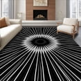 thumbnail image 1 of ODIKA 2'x3' Machine Washable Non-Slip Area Rug, Velvety Elegant Starburst Stunning Sophisticated High Traffic Rug, Black, 483241, 1 of 7