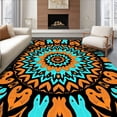 thumbnail image 1 of ODIKA 2'x3' Machine Washable Non-Slip Area Rug, Vibrant Burst with Intricate Swirl Motifs High Traffic Rug, Black, 500697, 1 of 7