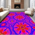 thumbnail image 1 of ODIKA 2'x3' Machine Washable Non-Slip Area Rug, Vibrant Honeycomb Mosaic Boho Festival Delight High Traffic Rug with Pad, Pink, 582391, 1 of 8