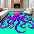 thumbnail image 1 of ODIKA 2'x3' Machine Washable Non-Slip Area Rug, Vibrant Octopus Latch Hook Needlework Cushion DIY Project High Traffic Rug with Pad, Purple, 636228, 1 of 8