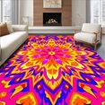 thumbnail image 1 of ODIKA 2'x3' Machine Washable Non-Slip Area Rug, Vibrant Starburst High Traffic Rug, Pink, 611340, 1 of 7