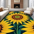 thumbnail image 1 of ODIKA 2'x3' Machine Washable Non-Slip Area Rug, Vibrant Sunflower Blossom Arrangement Decorative Accent High Traffic Rug, Yellow, 703409, 1 of 7
