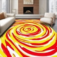 thumbnail image 1 of ODIKA 2'x3' Machine Washable Non-Slip Area Rug, Vibrant Swirling Brushstroke Abstract Modern Art Dynamic Flow High Traffic Rug, Red, 664341, 1 of 7