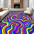 thumbnail image 1 of ODIKA 2'x3' Machine Washable Non-Slip Area Rug, Vibrant Whimsical Color Splash with Spiral Motifs High Traffic Rug, Pink, 396137, 1 of 7