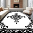 thumbnail image 1 of ODIKA 2'x3' Machine Washable Non-Slip Area Rug, Victorian Medallion Motif with Flourishing Borders High Traffic Rug, Black, 665252, 1 of 7