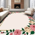 thumbnail image 1 of ODIKA 2'x3' Machine Washable Non-Slip Area Rug, Victorian Rose Garden Hook Kit with Floral Border High Traffic Rug with Pad, Pink, 743806, 1 of 8