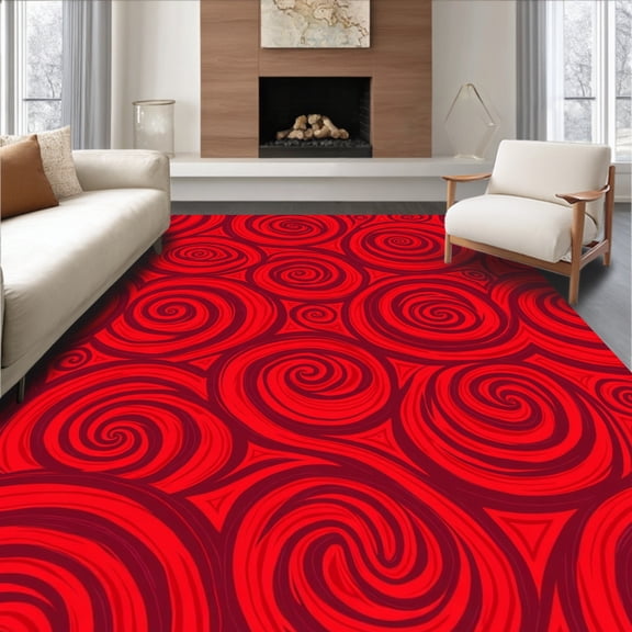ODIKA 2x3 Machine Washable Non-Slip Area Rug, Vintage Dreamy Wellness Blanket High Traffic Rug, Red, 709617