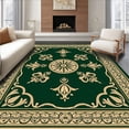 thumbnail image 1 of ODIKA 2'x3' Machine Washable Non-Slip Area Rug, Vintage Medallion Ornate Detailed Exquisite Heritage Treasure High Traffic Rug, Green, 583007, 1 of 7