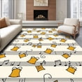 thumbnail image 1 of ODIKA 2'x3' Machine Washable Non-Slip Area Rug, Vintage Sleigh Bells Musical Notes Doormat Nostalgic Melody Entry Design High Traffic Rug, Orange, 737720, 1 of 7