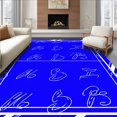 thumbnail image 1 of ODIKA 2'x3' Machine Washable Non-Slip Area Rug, Vivid Sports With Stylized Lettering and Energetic High Traffic Rug, Blue, 676389, 1 of 7