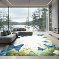 thumbnail image 1 of ODIKA 2'x3' Machine Washable Non-Slip Area Rug, Watercolor Blue High Traffic Rug, Blue, 1050692, 1 of 7