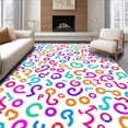 thumbnail image 1 of ODIKA 2'x3' Machine Washable Non-Slip Area Rug, Whimsical ABC and Numeric with Playful Typography High Traffic Rug, Orange, 694282, 1 of 7