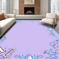 thumbnail image 1 of ODIKA 2'x3' Machine Washable Non-Slip Area Rug, Whimsical ABCs Magic Enchanted Language Exploration High Traffic Rug with Pad, Purple, 699121, 1 of 8