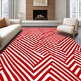 thumbnail image 1 of ODIKA 2'x3' Machine Washable Non-Slip Area Rug, Whimsical Cane Striped Celebration Floor Decoration High Traffic Rug with Pad, Red, 654950, 1 of 8