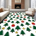 thumbnail image 1 of ODIKA 2'x3' Machine Washable Non-Slip Area Rug, Whimsical Evergreen Grove with Festooned Ornaments and Accents High Traffic Rug, Green, 621293, 1 of 7