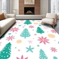 thumbnail image 1 of ODIKA 2'x3' Machine Washable Non-Slip Area Rug, Whimsical Festive Tree and Starburst with Cheerful Accents High Traffic Rug with Pad, Green, 738521, 1 of 8
