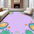 thumbnail image 1 of ODIKA 2'x3' Machine Washable Non-Slip Area Rug, Whimsical Hedgehog Motif Latch Hook With Playful Forest Details High Traffic Rug, Purple, 619625, 1 of 7