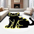 thumbnail image 1 of ODIKA 2'x3' Machine Washable Non-Slip Area Rug, Whimsical Kitten DIY Needlework Starter Yarn Creation High Traffic Rug with Pad, Black, 727063, 1 of 8