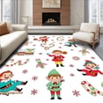 thumbnail image 1 of ODIKA 2'x3' Machine Washable Non-Slip Area Rug, Whimsical North Pole Bathroom High Traffic Rug with Pad, Red, 734600, 1 of 8