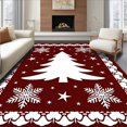 thumbnail image 1 of ODIKA 2'x3' Machine Washable Non-Slip Area Rug, Whimsical North Pole Fantasy Yuletide Decorative Embellishment High Traffic Rug, Red, 506055, 1 of 7