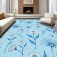 thumbnail image 1 of ODIKA 2'x3' Machine Washable Non-Slip Area Rug, Whimsical Petals Nostalgic Jewel High Traffic Rug with Pad, Blue, 485067, 1 of 8