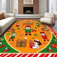 thumbnail image 1 of ODIKA 2'x3' Machine Washable Non-Slip Area Rug, Whimsical Santa Workshop Pair Cushioned Standing Support High Traffic Rug with Pad, Orange, 624622, 1 of 8