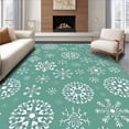 thumbnail image 1 of ODIKA 2'x3' Machine Washable Non-Slip Area Rug, Whimsical Snowflake Embossed Winter Celebration Tree Skirt High Traffic Rug with Pad, Teal, 624329, 1 of 8