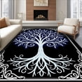 thumbnail image 1 of ODIKA 2'x3' Machine Washable Non-Slip Area Rug, Whimsical Starry Night Tree Landscape Design High Traffic Rug with Pad, Blue, 744392, 1 of 8