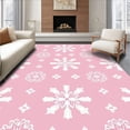 thumbnail image 1 of ODIKA 2'x3' Machine Washable Non-Slip Area Rug, Whimsical Winter Wonderland Decorative Floor Covering High Traffic Rug, Pink, 608029, 1 of 7