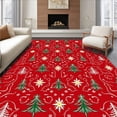 thumbnail image 1 of ODIKA 2'x3' Machine Washable Non-Slip Area Rug, Whimsical Yuletide Forest Design Hooked Kit with Starburst Embellishments High Traffic Rug with Pad, Red, 650869, 1 of 8