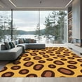 thumbnail image 1 of ODIKA 2'x3' Machine Washable Non-Slip Area Rug, Wild Cat Print Safari Chic High Traffic Rug, Brown, 906020, 1 of 7