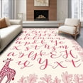 thumbnail image 1 of ODIKA 2'x3' Machine Washable Non-Slip Area Rug, Wilderness Explorer Language Development Napping Friend High Traffic Rug, Pink, 697486, 1 of 7