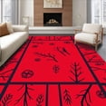 thumbnail image 1 of ODIKA 2'x3' Machine Washable Non-Slip Area Rug, Winter Cardinal Welcome with Branch Perch Design High Traffic Rug, Red, 612154, 1 of 7