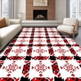thumbnail image 1 of ODIKA 2'x3' Machine Washable Non-Slip Area Rug, Winter Plaid Design with Abstract Snowflake Accents High Traffic Rug, Red, 605812, 1 of 7