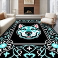 thumbnail image 1 of ODIKA 2'x3' Machine Washable Non-Slip Area Rug, Winter Shepherd Interlocking Snowflake Arrangement High Traffic Rug, Black, 645490, 1 of 5