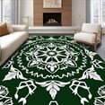 thumbnail image 1 of ODIKA 2'x3' Machine Washable Non-Slip Area Rug, Winter Starburst Lattice Featuring Holiday Filigree Details High Traffic Rug, Green, 606294, 1 of 7